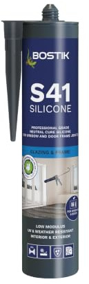 BOSTIK Pro-Sealant S41 Multi-Purpose Neutral Cure Silicone Sealant, For Window & Door Frame Joints, Internal & External Use, Colour: Clear, 310ml