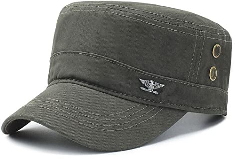 QICHEN Military Cap herr bomull army keps justerbar basebollkeps keps sommar lastbilshatt, Armégrön, 56/60