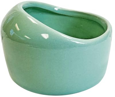Exotic Nutrition No-Tip Ceramic Feed Station - Durable Ceramic & No Escape Feed Dish - Hamsters, Hedgehogs, Chinchillas, Rats, Ferrets, Guinea Pigs, Rabbits, Squirrels, and Reptiles (Green)