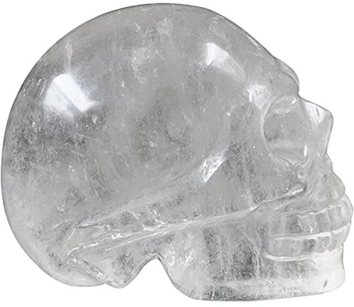 HXSCOO 1 Pieza de 2.0 in de Calavera de Cristal de Cuarzo Natural, Piedra Preciosa Tallada, Estatua de Bolsillo, energía curativa, Piedra Preciosa Reiki, Figura Coleccionable