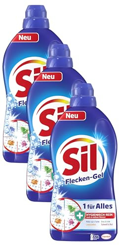 Sil 1 für Alles Fleckengel, 1,3 Liter, Fleckenentferner, hygienisch reine Wäsche auch bei kalten Waschtemperaturen (Packung mit 3)