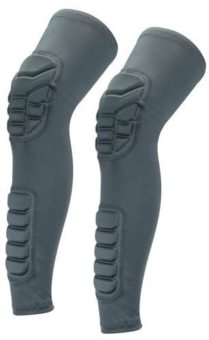 PATIKIL M Protège-Genoux et Mollets, Lot de 2 Genouillères de Compression pour Protège-Jambes, Protège-Tibia pour Jeunes et Adultes, Football, Basketball, Baseball, Gris