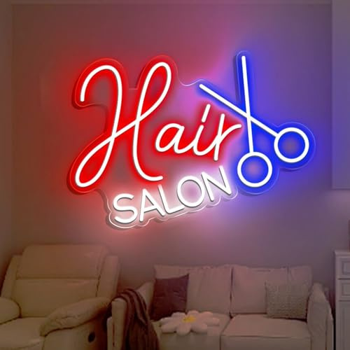 Insegna al neon aperta per parrucchieri e forbici da barbiere, decorazione da parete, LED taglio di capelli al neon per barbiere e barbiere, luce per affari, insegna aperta per barbiere