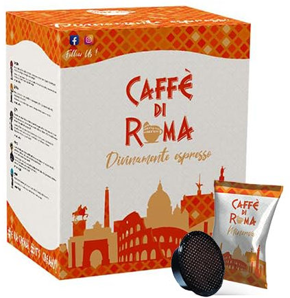 300 Capsule CAFFE DI ROMA Miscela MINERVA CREMA BAR Compatibili con A Modo Mio - Corposo e Cremoso - 300 Capsule Compatibili con le Macchine ad uso domestico Lavazza* A Modo Mio* -