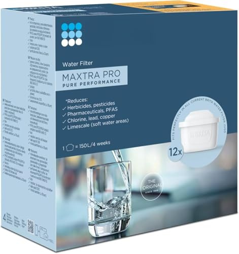 Filtro per l'acqua Potabile, Filtro Originale che Riduce il Cloro, Scala, PFAS e Metallo, Compatibile con Bottiglie d'acqua con Filtro, 1 Box(12 PCS)