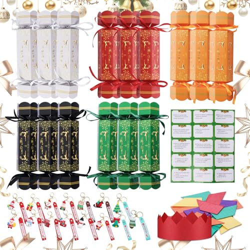 Raveparty Box, 15 Pcs Knallbonbons Weihnachten, Weihnachten Party Tisch Favors, Weihnachten Holiday Supplies kleines Geschenk im Inneren, Weihnachten Geschenk
