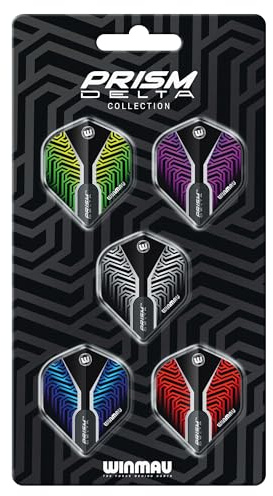 WINMAU - Colecciones de vuelo de dardos Prism Delta - 5 juegos por paquete (15 unidades en total) extra gruesos de 100 micras - Vuelos de dardos de forma estándar - Accesorios profesionales para