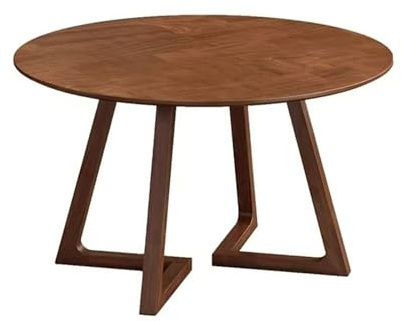 Tavolo da pranzo rotondo moderno metà secolo in legno massello, base rustica con piedistallo, design salvaspazio, 2-4 posti perfetto per mobili da cucina e sala da pranzo (60 x 60 cm)