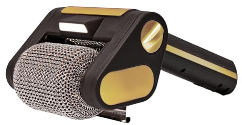 Hipzeepo Limpiador de Parrilla Eléctrico Inalámbrico Recargable - Herramienta para Barbacoa con Rodillo de Acero Inoxidable de 350 RPM y Luz LED Incorporada