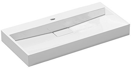 Durovin Bathrooms Luxurious Cast Stone Resin Bathroom Basin - Wall Hung Or Countertop Basin Sink One Tap Hole - Concealed Waste - 800 x 460mm (WXD)