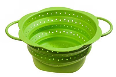 Kochblume Faltsieb M | Premium-Silikon & BPA frei| Hitzebeständig | Spülmaschinenfest | Platzsparend | Farbe: limette