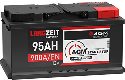 LANGZEIT AGM Batterie 95Ah 12V 900A/EN Start-Stop Autobatterie VRLA Batterie