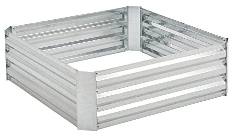 Hochbeet Barneveld 90x90x30cm Pflanzbeet Beetumrandung Blumenbeet Verzinkter Stahl Silber