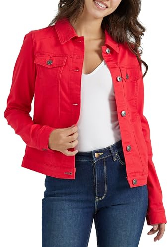 Wrangler Authentics Stretch Denim Jacket Giacca Jeans, Rosso, M Donna