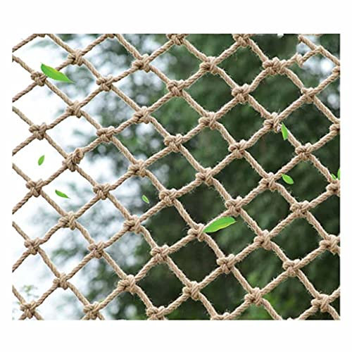 Hanfseilnetz - Gartennetz Hanfseilnetz Deckendekorationsnetz Balkon Anti-Fall-Netz Katzenschutznetz Paracord-Schnur-Schutznetz Natürliches Jute-Material Durchmesser 8 mm (0,31 Zoll)
