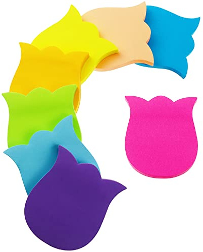 Farbige Haftnotizen, 560 Blatt Blütenform Selbstklebende Haftnotizzettel, Super Sticky Notes, Farbig Notizblöck für Büro Schule Zuhause(8 Farben, 76 x 76 mm)