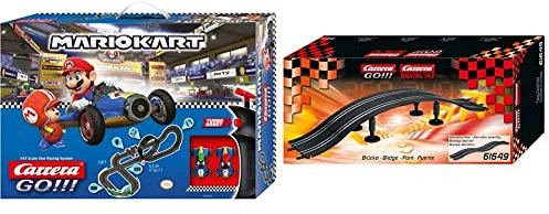 Carrera 20062492 GO!!! Nintendo Mario Kart Mach 8 Rennstrecken-Set | 5,3m elektrische Carrerabahn & Kamelbuckel/Überfahrt Erweiterungsset für DIGITAL 143, GO!!! Plus GO!!!