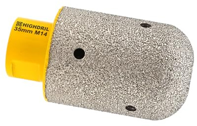 HIGHDRIL Diamant Fingerfräser - 35mm Diamant Fräser zum Vergrößern, Formen, Schleifen von Löchern, Trockenkernbohrer für Porzellan, Hartkeramik, Granit und Marmor (Runder Kreisel)