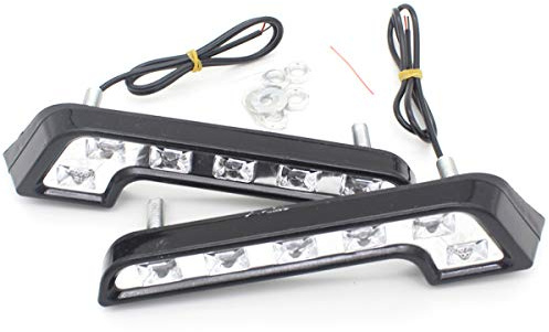FOLGEMIR LED Tagfahrlicht, L förmige Tagfahrleuchten, 6 SMD LEDs Scheinwerfer, DC 12V, E4, Weiß