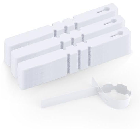 KINGLAKE 300 Stück Pflanzenschilder Pflanzenstecker, Schlaufenetiketten Pflanzenetiketten zum Beschriften Wetterfest Outdoor,Baum Beschriftung kunststoff, Pflanzenetiketten Hängen, 2x21CM, Weiß