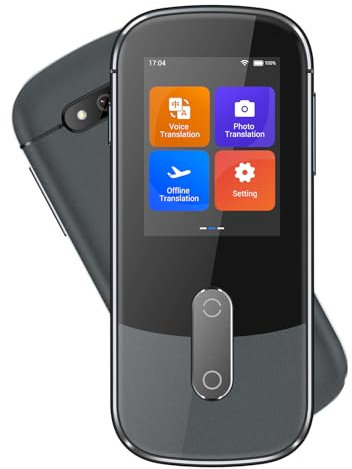 Anfier Offline Sprachübersetzer Gerät W09 PRO für 144 Sprachen und Akzente Fotoübersetzung Kein WLAN Internet erforderlich für Reisen Business W09 Grau