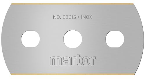 MARTOR 500x Industrieklinge abgerundet, TiN, rostfrei, 4-fach, Cuttermesser | Lebensmittelechtes Öl, rostfreier Stahl, für SECUMAX MOBILEX & SNITTY, Lebensmittel & Industrie, No. 83615.35