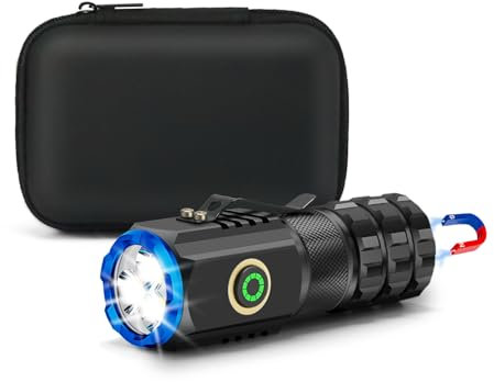 CARPESUN Mini Lampe de Poche Puissante, Lampe Torche LED Ultra Puissante Rechargeable USB, 6 Modes D'éclairage Mini Lampe LED, Lampe Torches Pour le Camping, Petite Lampe de Poche