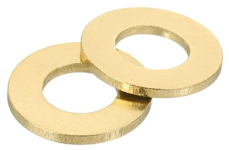 sourcing map M12 Flat Washer, 30 Pcs Brass Ring Flat Washers 24mm OD 2mm Thick Metal Sealing Gasket Ring for Screws Bolts Nuts