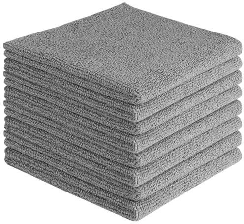 AIDEA Microfibre Cleaning Cloth Lint Free Washable Pack of 8 30x30cm Grey | Multifunctional Reusable Cleaning Cloths, Streak Free Washable Cloth Duster for House, Kitchen, Car, Motorbike, Windows