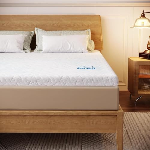 Surmatelas 140x190x6cm Mémoire Gel Housse Lavable Hypoallergénique 2 Pers