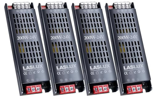 4 Pezzi Alimentatore LED 24v 8.3A 200W, Dimmer Trasformatore Universale LED AC 220V a DC 24v, Professionale Alimentatore per Strisce e Luce a Bassa Tensione (24v, 200, Watt)