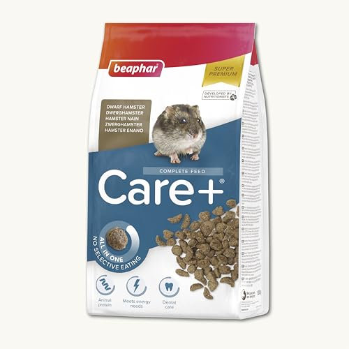 Beaphar Care+ Super Premium-Futter für Zwerghamster - 500 g - Hoher Energiewert - Zahnabfall und ohne Zuckerzusatz - Extrudiertes Futter