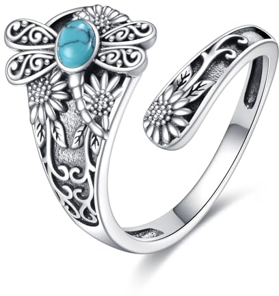 Spoon Rings for Women 925 Sterling Silver Vintage Boho Adjustable Thumb Ring Victorian Jewellery Birthday Gifts for Women Mom Grandma