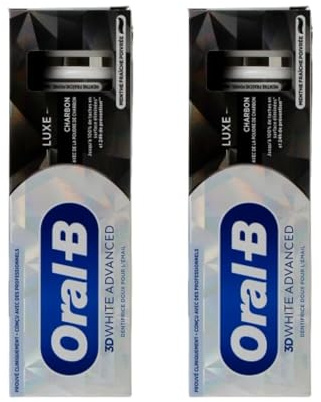 Zahnpasta für Kohle | 2 Stück Zahnpasta mit Aktivkohleaufhellung, Fleckschutz & Emaille-Schutz für 24 Stunden | Erwachsene | recycelbare Tube | 2 x 75 ml