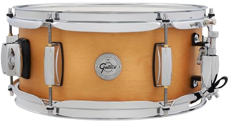 Gretsch Snare Drum - Full Range Birch - Größe 12 x 5,5 - 8-lagiger Birkenkessel - Satin Classic Finish Natur - 30° Kesselgratung - 2,5 mm Stahlspannreifen - S1-5512-BSC