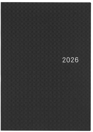 Hobonichi Techo HON A5 2026 – Paper Series: Black Gingham (English, January Start Planner)