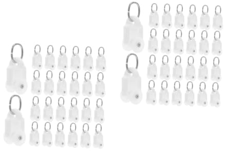 PRETYZOOM 200 Piezas Rueda de de Cortina Ruedas de Rollo de de Cortina Deslizadores de Rodillos Rodillos guía de Techo Acero Inoxidable Blanco