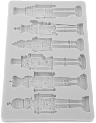 Veemoon Stampo in Silicone Antiaderente per Schiaccianoci, Riutilizzabile e Flessibile, per Biscotti, Decorazioni Natalizie e Statuette Fai da Te, Adatto a Dolci e Candele per Feste