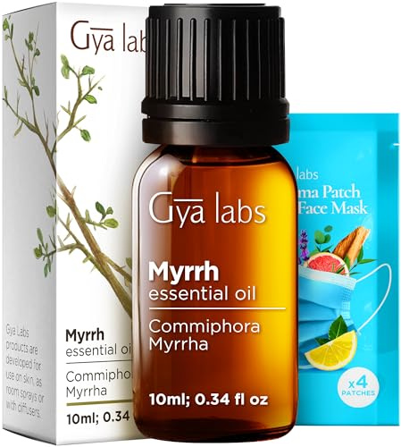 Gya Labs Ätherische Myrrhenöl für die Haut - 100% Reines Natürliches Myrrhe Öl für Diffusor, Gesicht, Haare, Kerzenherstellung - beruhigender und friedlicher, erdiger Duft (10 ml)