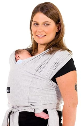 Koala Babycare Tragetuch Baby Neugeborene - Einfach Anzuziehen für Mütter und Väter - Babytrage Multi-Use Bis 9kg - Babytragetuch Hellgrau