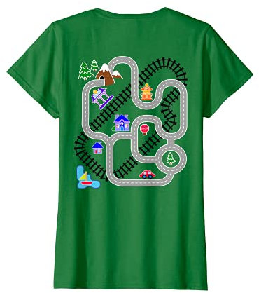 Damen Geschenke für Mama, Auto & Zug Spielteppich Teppich Shirt, Spiele für Kinder T-Shirt