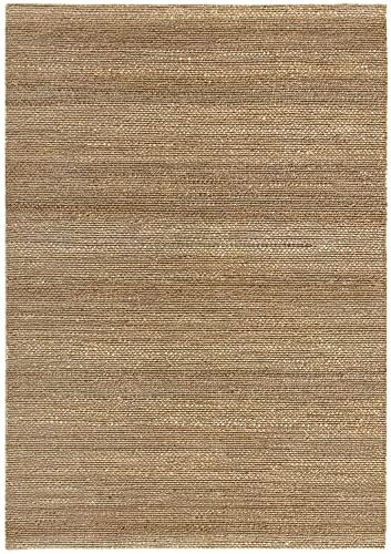 HAMID - Alfombra de Yute Giralda 100% Fibra de Yute Natural, Alfombra Suave y de Alta Resistencia, Tejida a Mano, Alfombra de Salón, Comedor, Dormitorio, Pasillo, Color Natural (230x160cm)