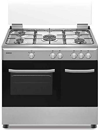 COCINAS DE GAS CON HORNO CC9162XPB INFINITON (5 FUEGOS, Inox, Gas GRILL, Cocina independiente, Placa + Horno, Kit Gas Natural, Doble Puerta Vidrio Horno, Quemadores con Seguridad)