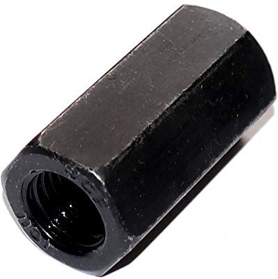 DIN 6334 Sechskantmuttern M10 Stahl schwarz Festigkeit 10 hohe Form Stückzahl 10 Verlängerungsmutter Langmuttern hohe Mutter Gewindemuffen Gewindemuttern