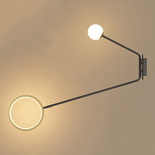 Modern LED Wandleuchte Verstellbare Lange Arm Wandlampe 18W 2 flammig Wohnzimmer Wand-Leseleuchten Innen Nachttischlampe Wand Lampe Aus Aluminium, für Schlafzimmer Bett Leselampe Esszimmer Küche,120cm
