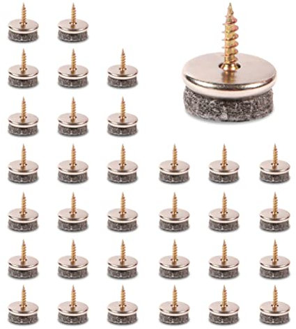 Filzgleiter für Möbel – Filzgleiter mit 19 mm Durchmesser für Möbelfüße. 5MM dicke Stuhlbein-Bodenschoner. Möbelpolster mit einfacher Schraubmontage sind ideale Bodenschutzpolster