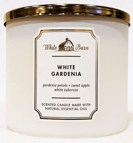 Bath & Body Works, White Barn 3-Wick Candle w/Essential Oils - 14.5 oz - New Core Scents! (White Gardenia)