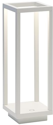 Zafferano, Lampada Home Pro, Lampada da Tavolo Ricaricabile e Senza Fili con Controllo Touch, Adatta per Salotto ed Esterni, Dimmer, 3000 K, Altezza 29,4 cm, Colore Bianco
