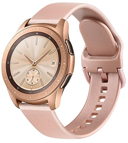 Wanme Kompatibel Mit Samsung Galaxy Watch 42mm Armband, Silikon Ersatzarmband Uhrenarmband (Roségold)