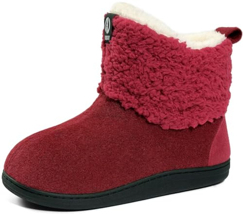 GURGER Chausson Montant Homme Femme Hiver Chaud Peluche Chausson Bottines Pantoufles Intérieur et Extérieur